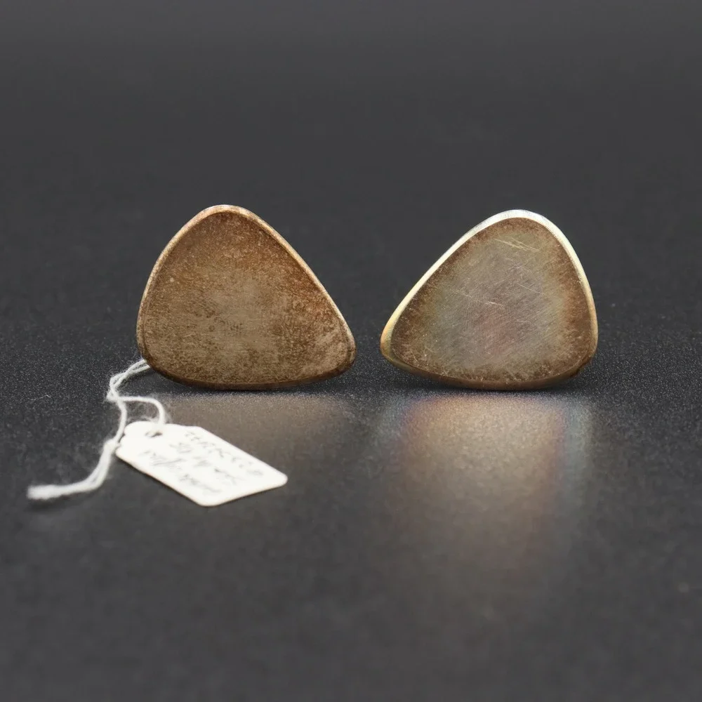 Sterling Silver 925 Guitar Pick Cufflinks Music Theme Silversmith Handmade Gift